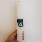 Χειροποίητη λαμπάδα μάτι , λευκή