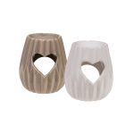 Κεραμικός αρωματιστής χώρου , Καρδιά, 10 x 8, 5 εκ, 2 χρώματα (4 x γκρι, 8 x λευκό)